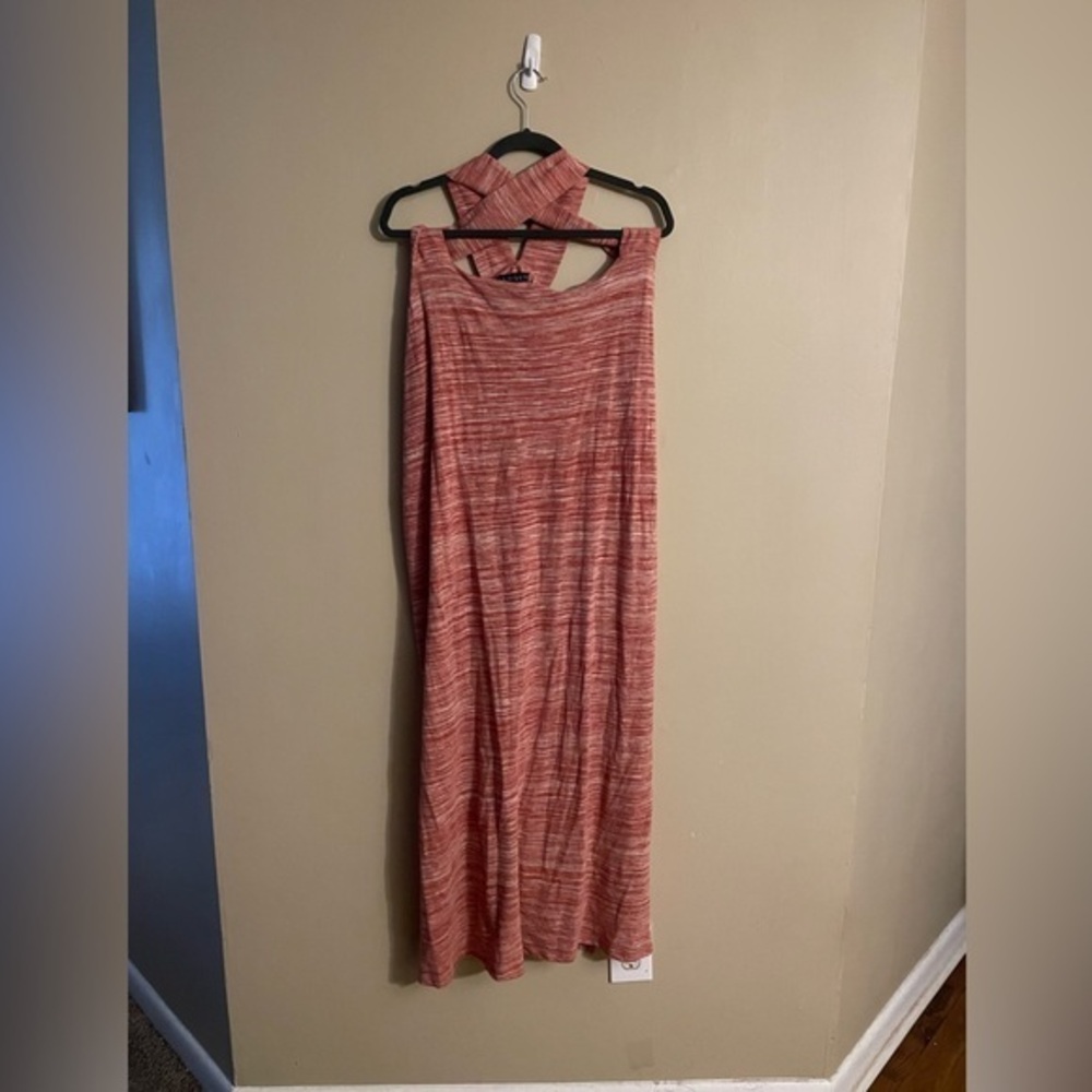 Eloqui Knit Maxi Mauve Thick Racer Back Straps Plus Size 22/24 Women